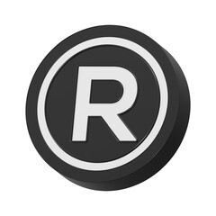 Poster - registered icon 3d symbol rendering