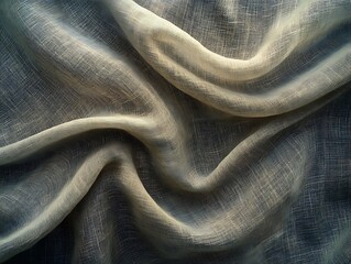 Poster - Elegant draped linen fabric showcasing subtle textures and soft light play