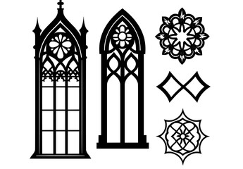 Poster - the medieval ornamental style of gothic architectural glasses with geometrical decoration is often d