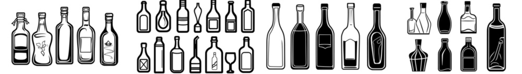 Poster - the modern bottle icon is depicted in a trendy flat design style