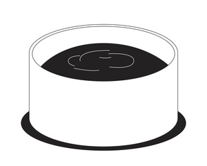 Aufkleber - fresh dipping sauce in white ceramic bowl 2d line object. spicy chutney. herb salsa. zesty dressing.