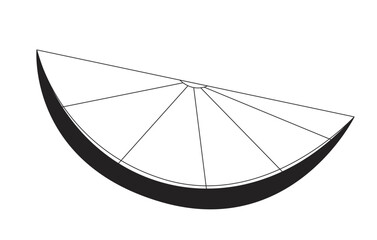 Aufkleber - lemon wedge 2d line object. citrus fruit slice. sour taste. tangy flavor. healthy food. sliced garni