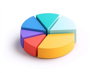 Poster - Flat vector pie chart with one segment highlighted, focus analysis concept, white background