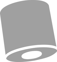 Poster - Sleek, minimalist grayscale illustration of a cylindrical object, possibly representing a container, a battery, or an abstract concept.