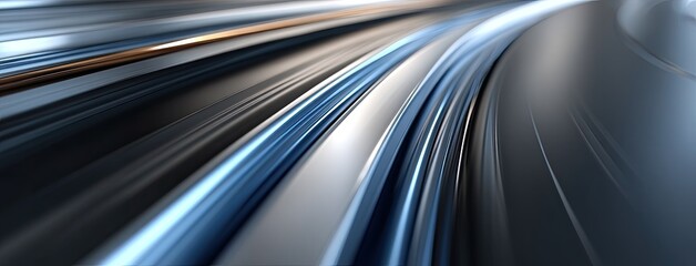 Fototapete - Experience a vibrant abstract background featuring neon light effects and curving lines on a deep blue-purple canvas, glowing elegantly