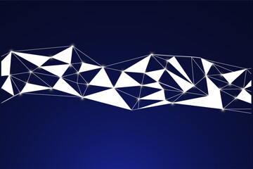Leinwandbilder - Low Poly Background on Dark Blue Gradient – Modern, Geometric, and Minimalist Abstract Design for Digital Art, 3D Modeling, Wallpapers, and Futuristic Graphics	