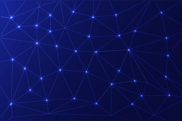 Leinwandbilder - Low Poly Background on Dark Blue Gradient – Modern, Geometric, and Minimalist Abstract Design for Digital Art, 3D Modeling, Wallpapers, and Futuristic Graphics	