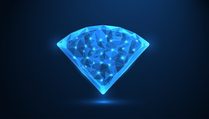 Leinwandbilder - Wifi, Wifi Abstract blue background with glowing lights. Digital Wifi network for internet communication and wireless technology interface designs. wifi, wireless, technology, network, internet