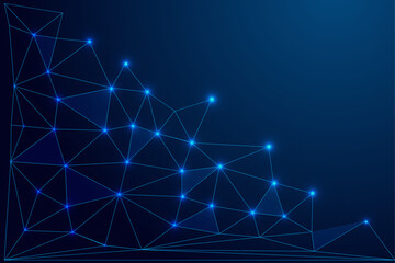 Leinwandbilder - Low Poly Background on Dark Blue Gradient – Modern, Geometric, and Minimalist Abstract Design for Digital Art, 3D Modeling, Wallpapers, and Futuristic Graphics	