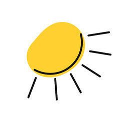 Wall Mural - sun symbol doodle style icon. line art drawing. vector illustration.