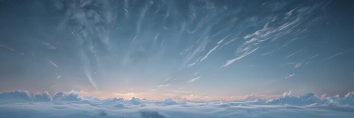Wall Mural - Faded sky blue paper, distressed edges, wispy clouds, faint stars , scrapbooking, pattern