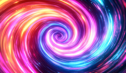 Poster - Abstract swirling neon paint digital art background