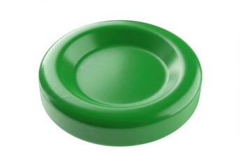 Poster - 3D Illustration of Bright green plastic container isolated on white background with smooth surface