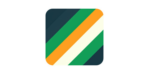Poster - Diagonal Striped Icon With Green, Orange, And Colors. Modern Design And Branding Concept Isolated On Transparent Background