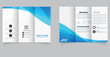 © Anton - Professional trifold brochure template with blue wave design and transparent image placeholders, perfect for corporate branding, business promotion, and marketing presentations.