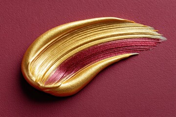 Leinwandbilder - Luxurious Gold and Burgundy Paint Swirl on a Rich Maroon Background Perfect for Elegant Designs and Textures