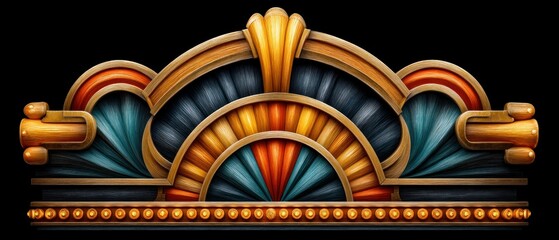 Poster - An ornate art deco illustration evokes a sense of luxurious elegance and golden age nostaia today.
