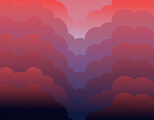 Wall Mural - Sunset. Abstract clouds in a gradient. Clouds in the sky drawn with a gradient.