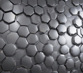Wall Mural - Abstract hexagonal metal texture; soft light, sleek design  ,  light,  texture