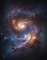 Wall Mural - Vast, star-dusted galaxy, swirling nebulae, intense starlight ,  graphic,  pattern,  vast