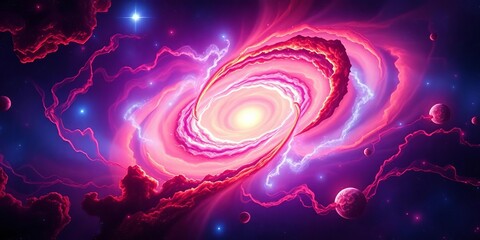 Wall Mural - a vibrant, swirling nebula depicting the big bang's initial expansion, cosmic, singularity