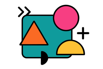 Poster - Colorful geometric shapes and vectors create a modern abstract design suitable for creative projects and digital art
