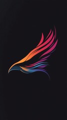 Poster - Colorful abstract wing illustration symbolizing freedom and creativity