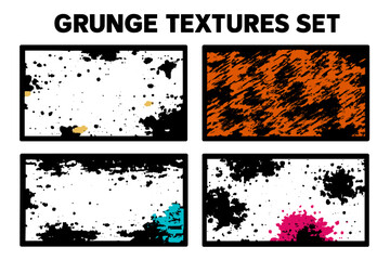 Poster - Grunge textures set featuring various styles and colors ideal for modern design projects