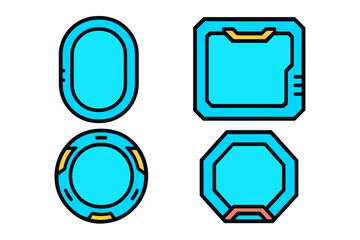 Poster - Blue geometric shapes in modern vector illustration showcasing futuristic design and clean lines, perfect for digital art and technology themes