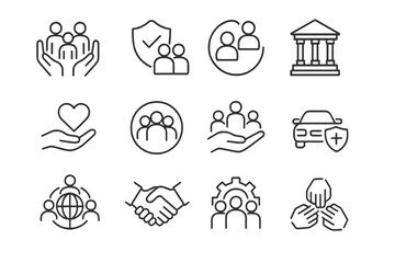 visual representation of community support and care concepts in modern vector style for social servi