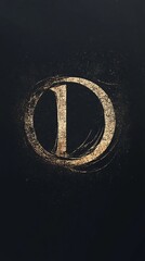 Aufkleber - Golden capital letter d shining on a dark background, creating a luxurious and elegant design