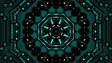 Poster - Abstract geometric pattern featuring intricate designs in teal and black, suitable for backgrounds
