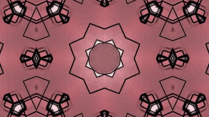 Poster - Abstract geometric pattern featuring symmetrical shapes and muted colors on a textured background