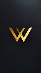 Aufkleber - Golden letter w shining on dark background representing wealth, winner, worth, and wedding