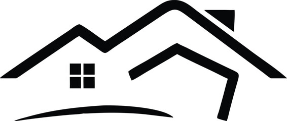 Poster - Stylized house outline logo vector design for real estate business branding