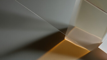 Aufkleber - Abstract minimalist design with geometric shapes, shadow play, and subtle color gradients. Light and shadow create depth in this contemporary composition.