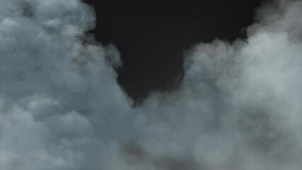 Wall Mural - soft fluffy clouds gently floating in a loop on transparent alpha
