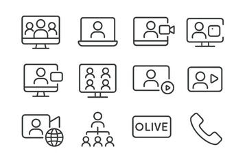 Fototapete - Creative vector illustration depicting various online communication activities with technology and social interaction symbols