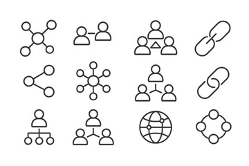 Fototapete - Modern vector art depicting interconnected social networks symbolizing collaboration and communication in digital spaces