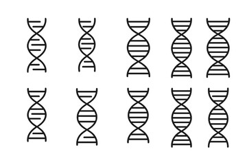 Poster - Modern vector illustration of DNA helixes arranged in a structured pattern with a minimalist design suitable for scientific representation