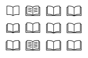 Poster - Vector illustration of open books arranged in a modern layout for educational or literary themes