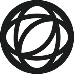 Aufkleber - Modern minimalist globe logo crafted from three curved lines