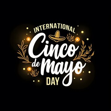 Cinco de Mayo celebration typography stylish.