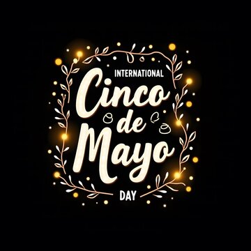 Cinco de Mayo celebration typography stylish.