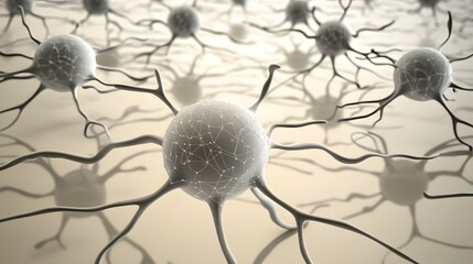 Poster - Detailed illustration of interconnected nerve cells.