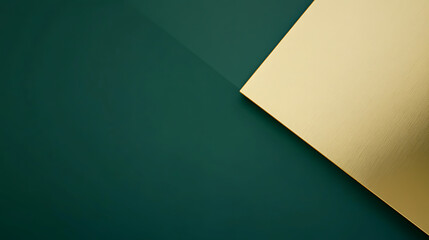 Leinwandbilder - Abstract design featuring a diagonal split between a deep forest green and a luxurious gold, perfect for modern aesthetics and sophisticated branding.