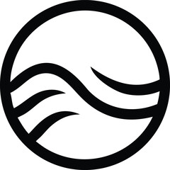 Poster - Minimalist circle logo design featuring a simple wave line element