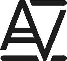 Poster - Minimalist letter av monogram logo design in black with transparency