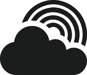 Poster - Minimalist cloud silhouette design with simple arcs suitable for logo branding
