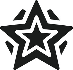 Aufkleber - Clean black star logo design with five symmetrical thin strokes